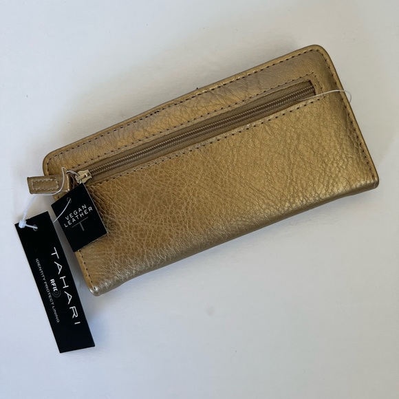 NEW TAHARI SLIM CLUTCH TWO -FOLD WALLET CASE ORGANIZER RFID PROTECTION - Picture 2 of 7